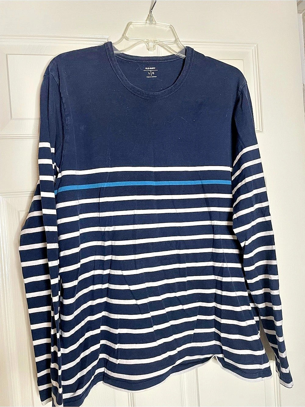 Mens OLD NAVY Striped Top Blue & White